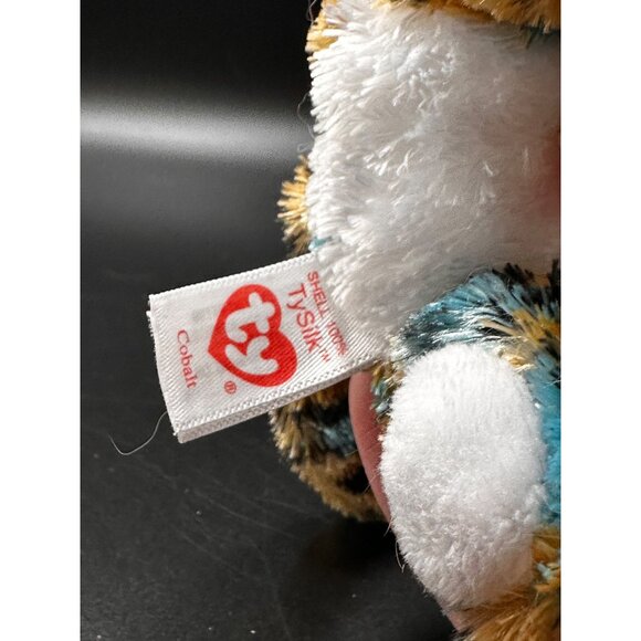 Ty Beanie Boo Cobalt Leopard Plush Stuffed Animal 6" Blue & Tan Spotted Toy - Picture 6 of 14